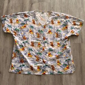 Disney Winnie the Pooh Tigger Beach Scrub Top Vintage 3XL Cotton D14730X
